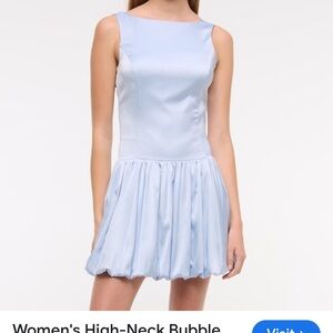 Abercrombie blue satin low back bubble dress. Homecoming